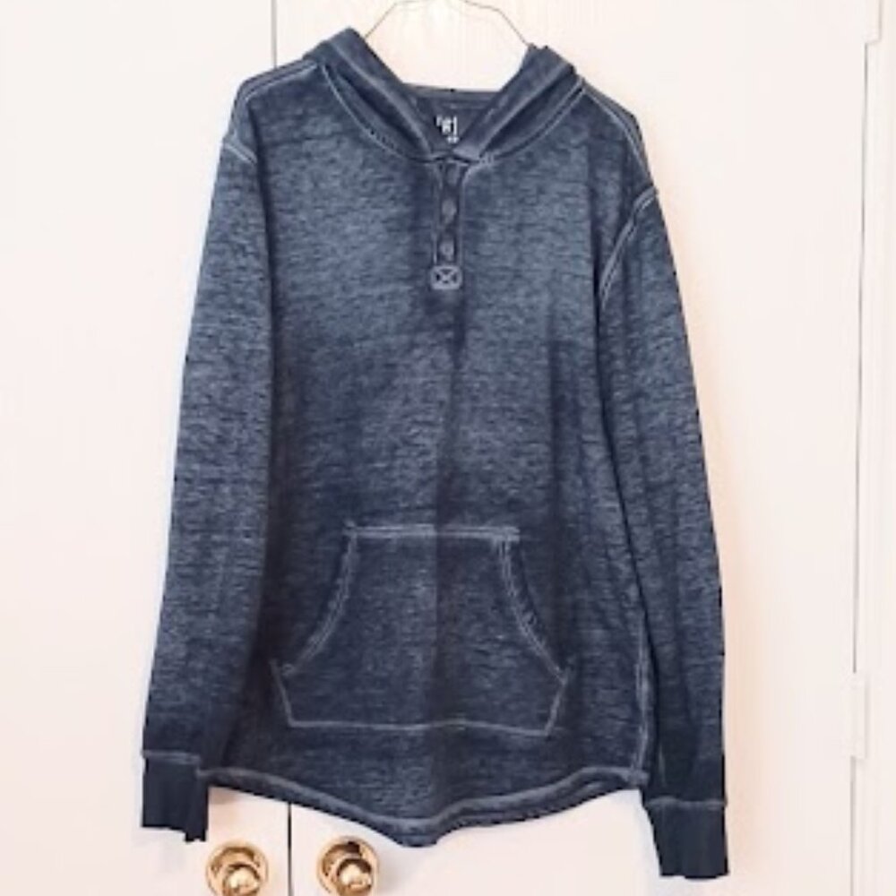 George Women's Navy hooded sweatshirt lightweight with pocket, Size Large